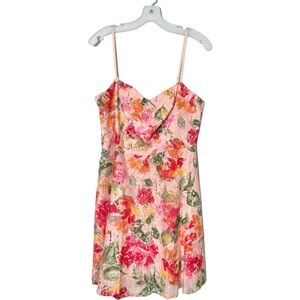 DB Studio David’s Bridal Floral  Patterned Lace Muti- Color Mini Dress